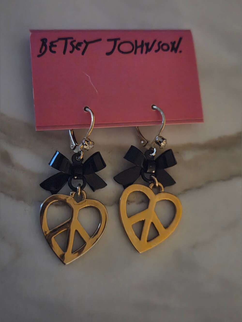 Betsey Johnson Heart Earrings